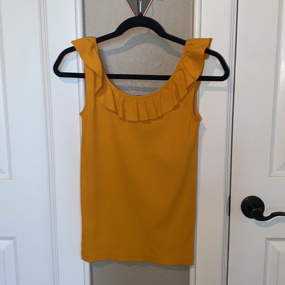 JCrew Yellow Ruffle Top - Picture 6 of 6
